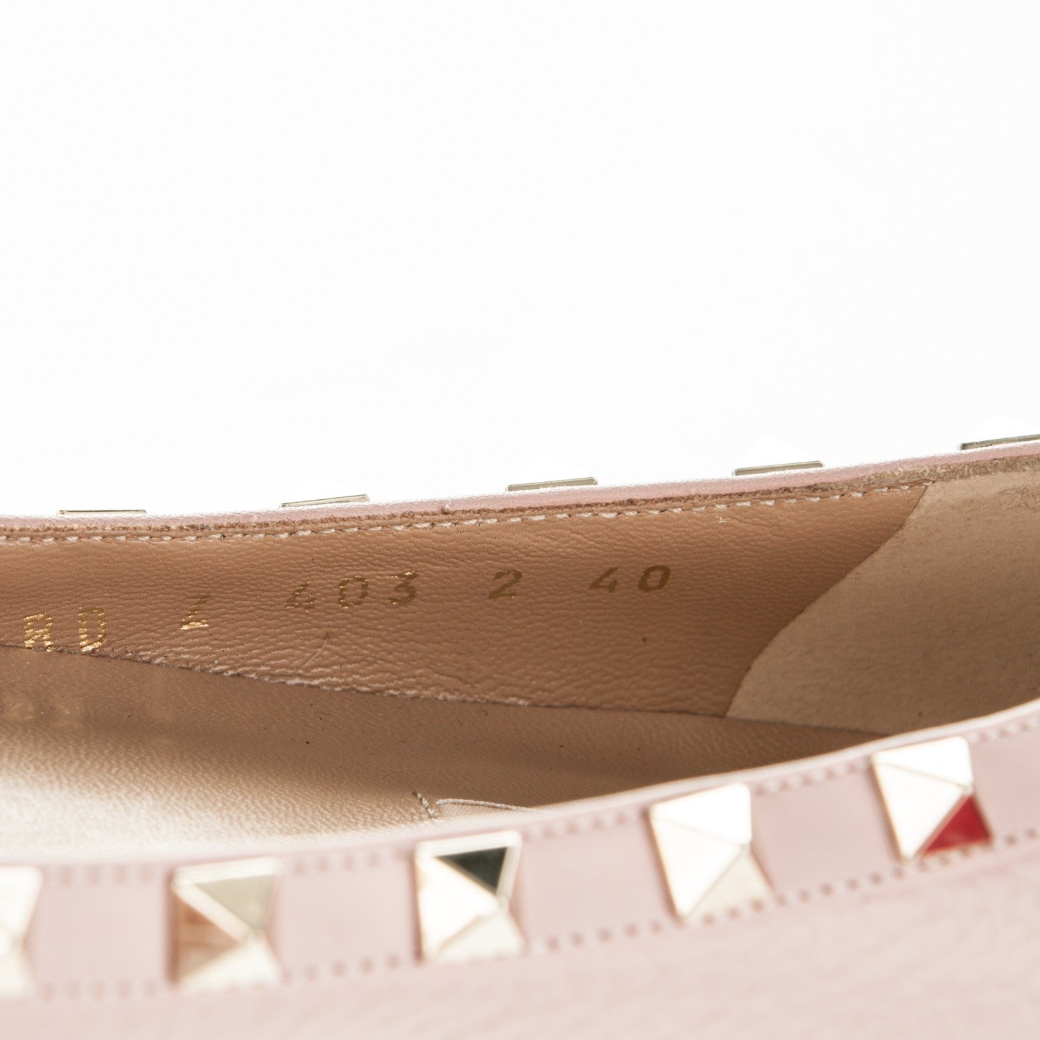 Valentino Garavani Pebbled Calfskin Rockstud Ballerina Flats 40 Water Rose 8 of 9