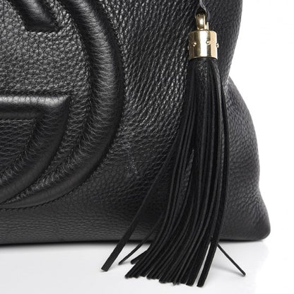 Gucci Pebbled Calfskin Medium Soho Chain Shoulder Bag Black 8 of 9
