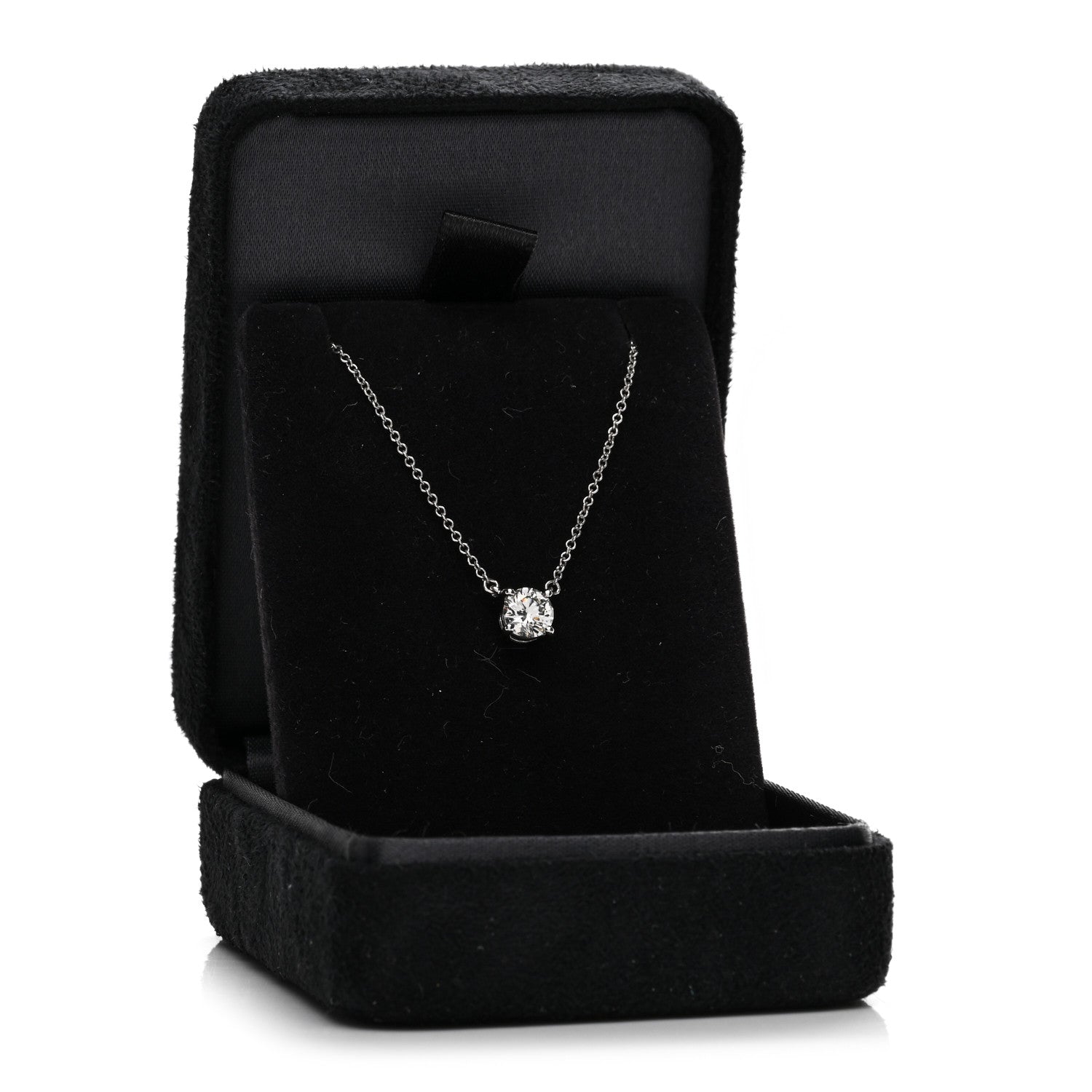 Tiffany Platinum Diamond .58ct Solitaire Pendant Necklace 5 of 5