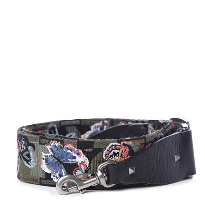 Valentino Garavani Canvas Camubutterfly Rockstud Guitar Strap Multicolor 1 of 2