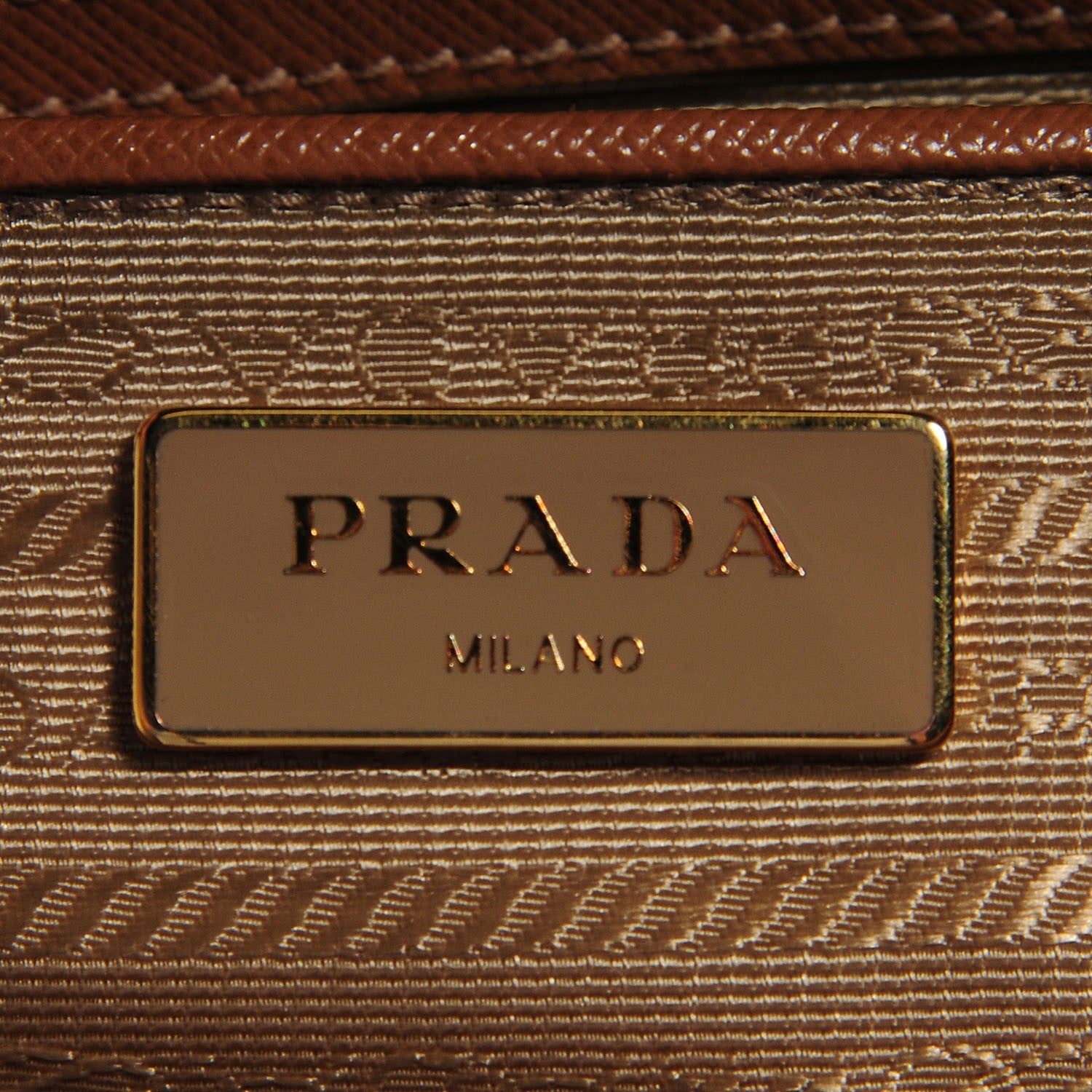 Prada Saffiano Lux Large Double Zip Tote Caramel 6 of 10