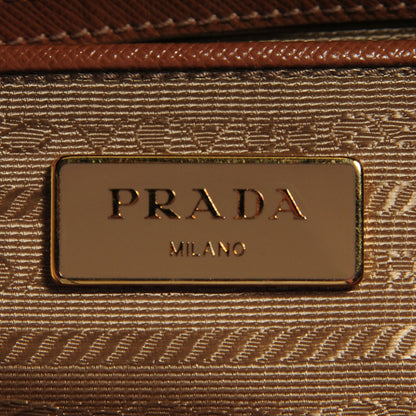 Prada Saffiano Lux Large Double Zip Tote Caramel 6 of 10