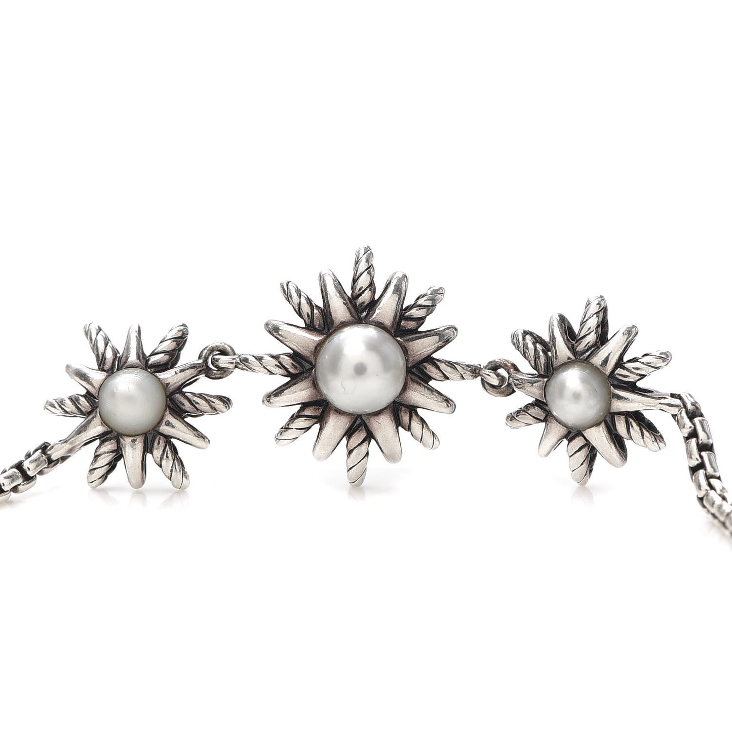 Sterling Silver Pearl Starburst Bracelet