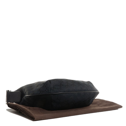 Gucci Monogram Web Medium Half Moon Hobo Black 4 of 9