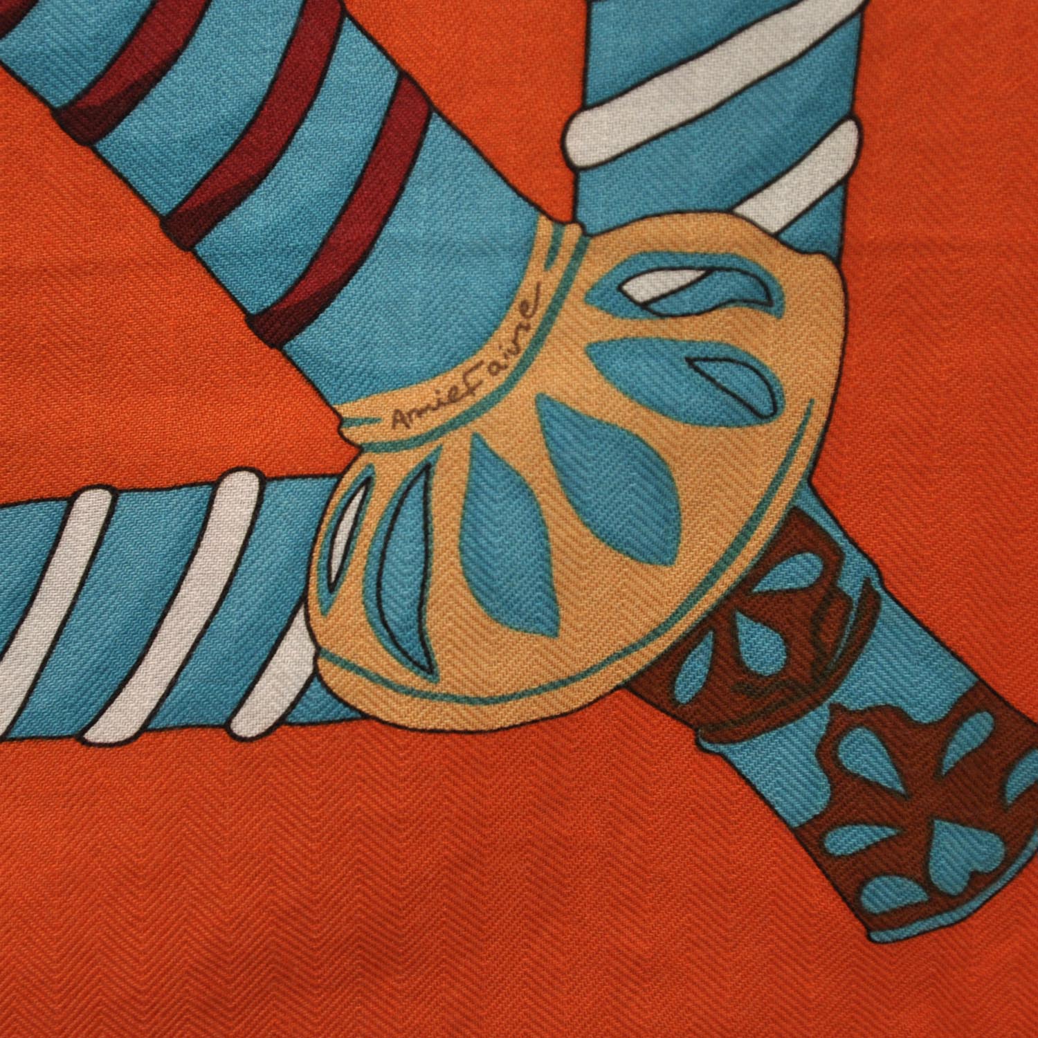 Hermes Cashmere Silk Etendards et Bannieres Shawl 140 4 of 11