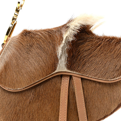 Christian Dior Pony Hair Saddle Bag Brown 8 of 10