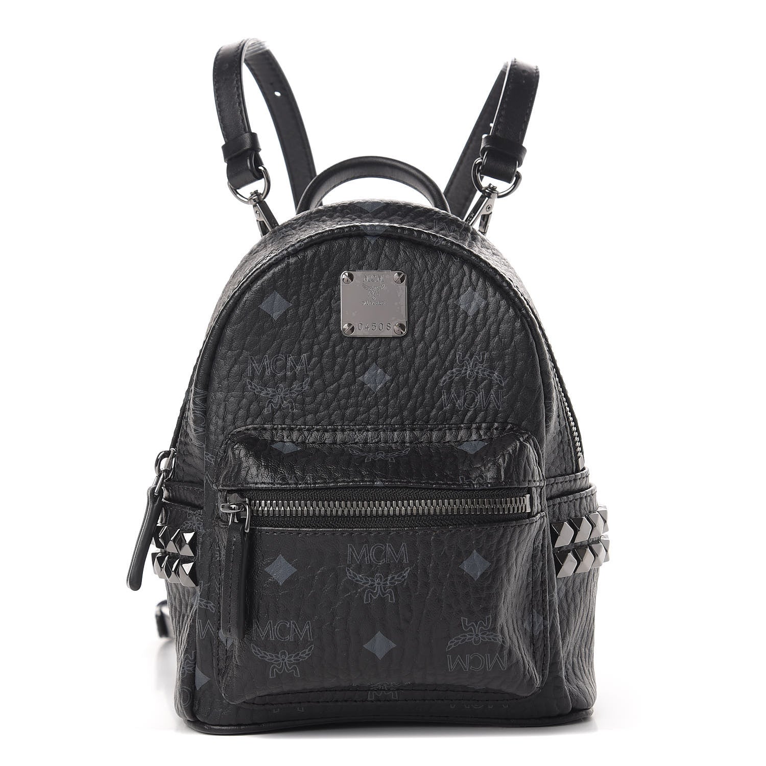 MCM Visetos Studded X-Mini Bebe Boo Backpack Black 1 of 11