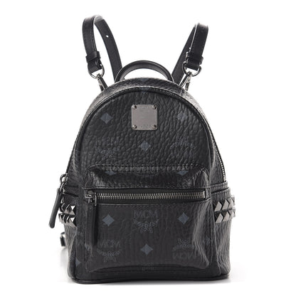 MCM Visetos Studded X-Mini Bebe Boo Backpack Black 1 of 11