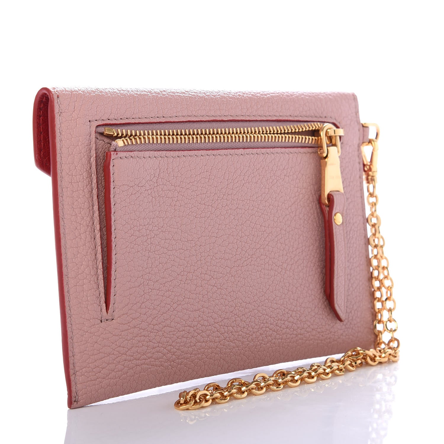 Miu Miu Goatskin Madras Love Wristlet Pouch Orchidea 3 of 8