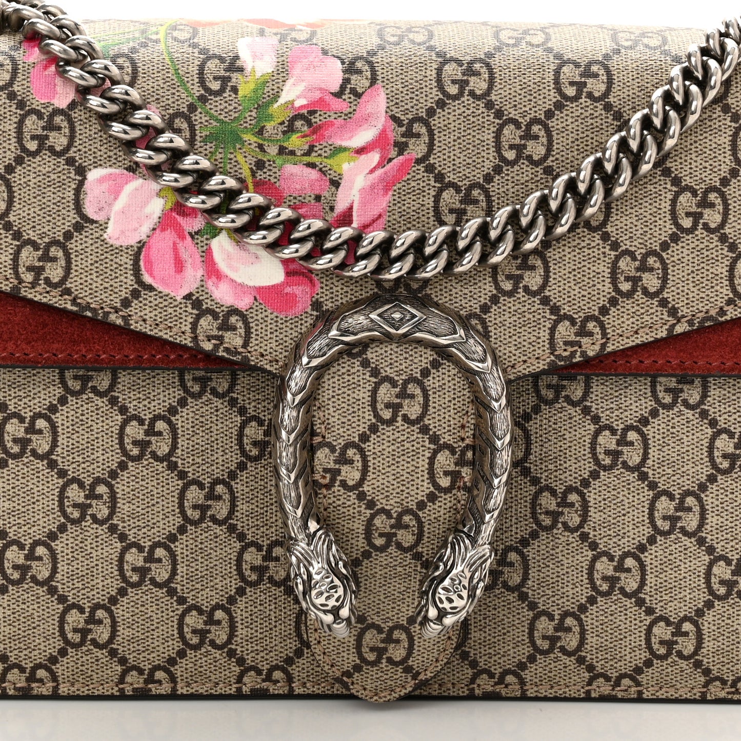 GG Supreme Monogram Blooms Small Dionysus Shoulder Bag Beige Multicolor Dry Rose
