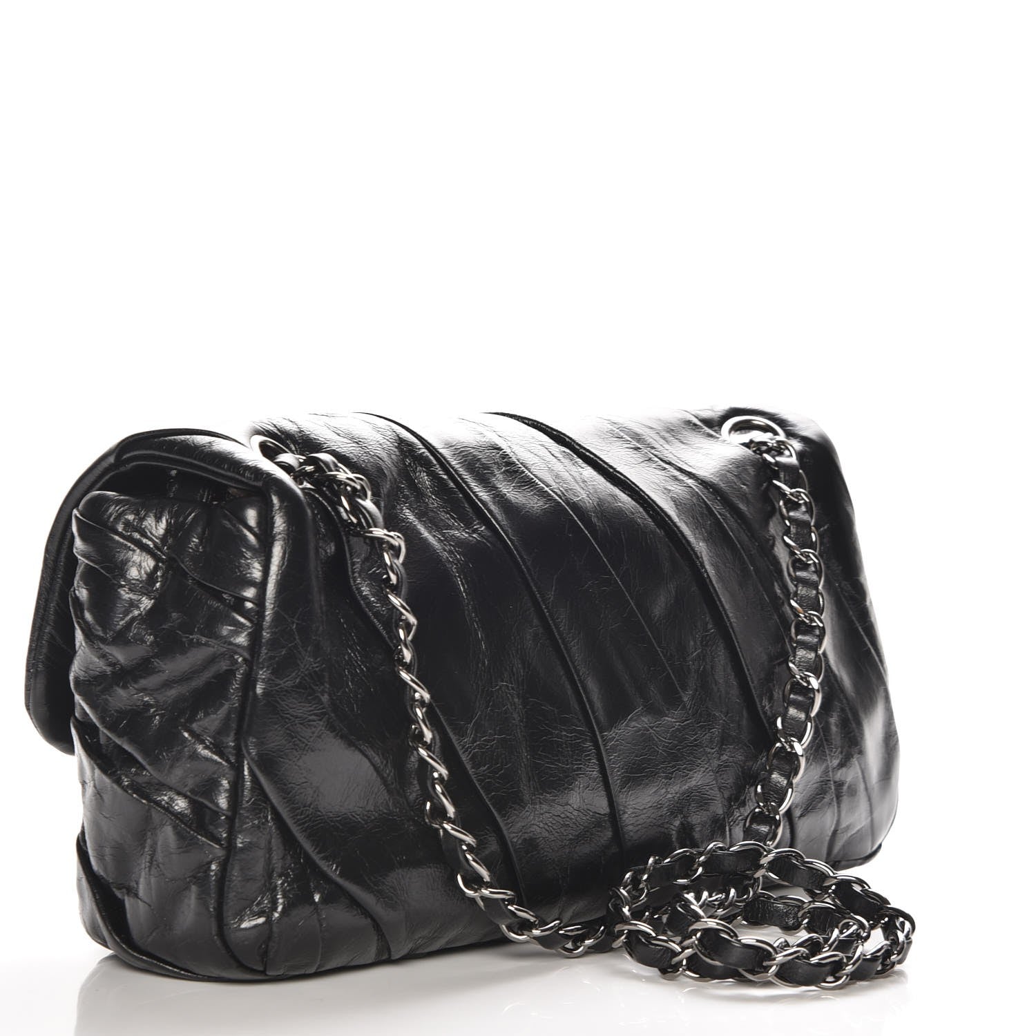 Chanel Glazed Calfskin Twisted Medium Flap Black 3 of 7