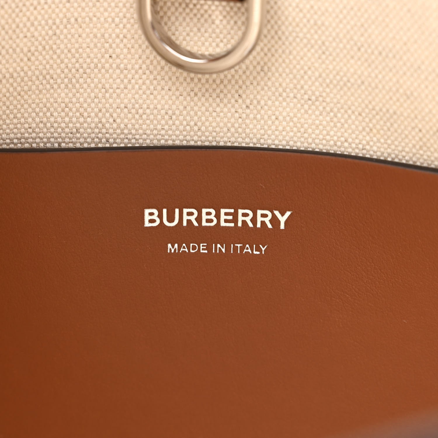 Burberry Canvas Smooth Calfskin Mini Two Tone Freya Tote Black Tan 6 of 10