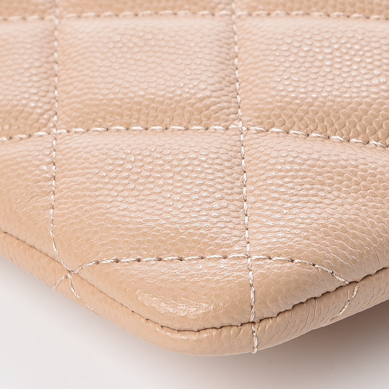 Chanel Caviar Quilted Medium Cosmetic Case Beige 5 of 10