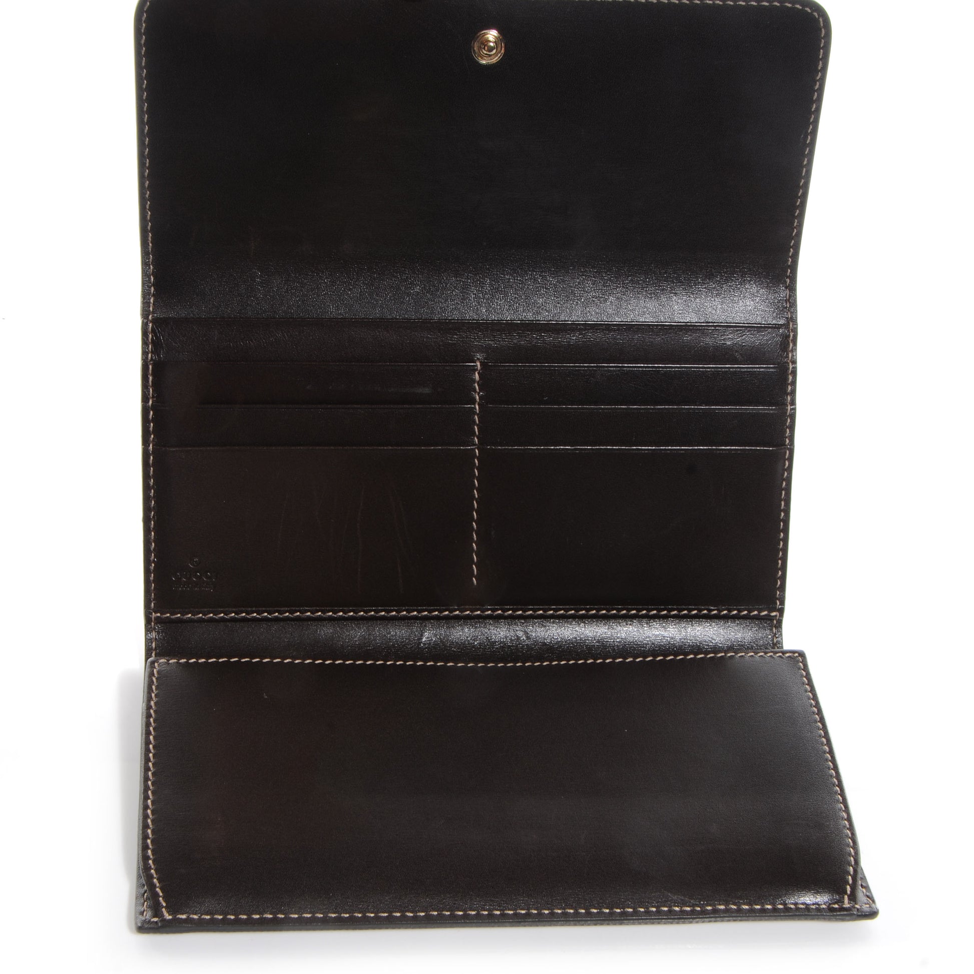 Gucci Patent Monogram Continental Wallet Brown 6 of 8