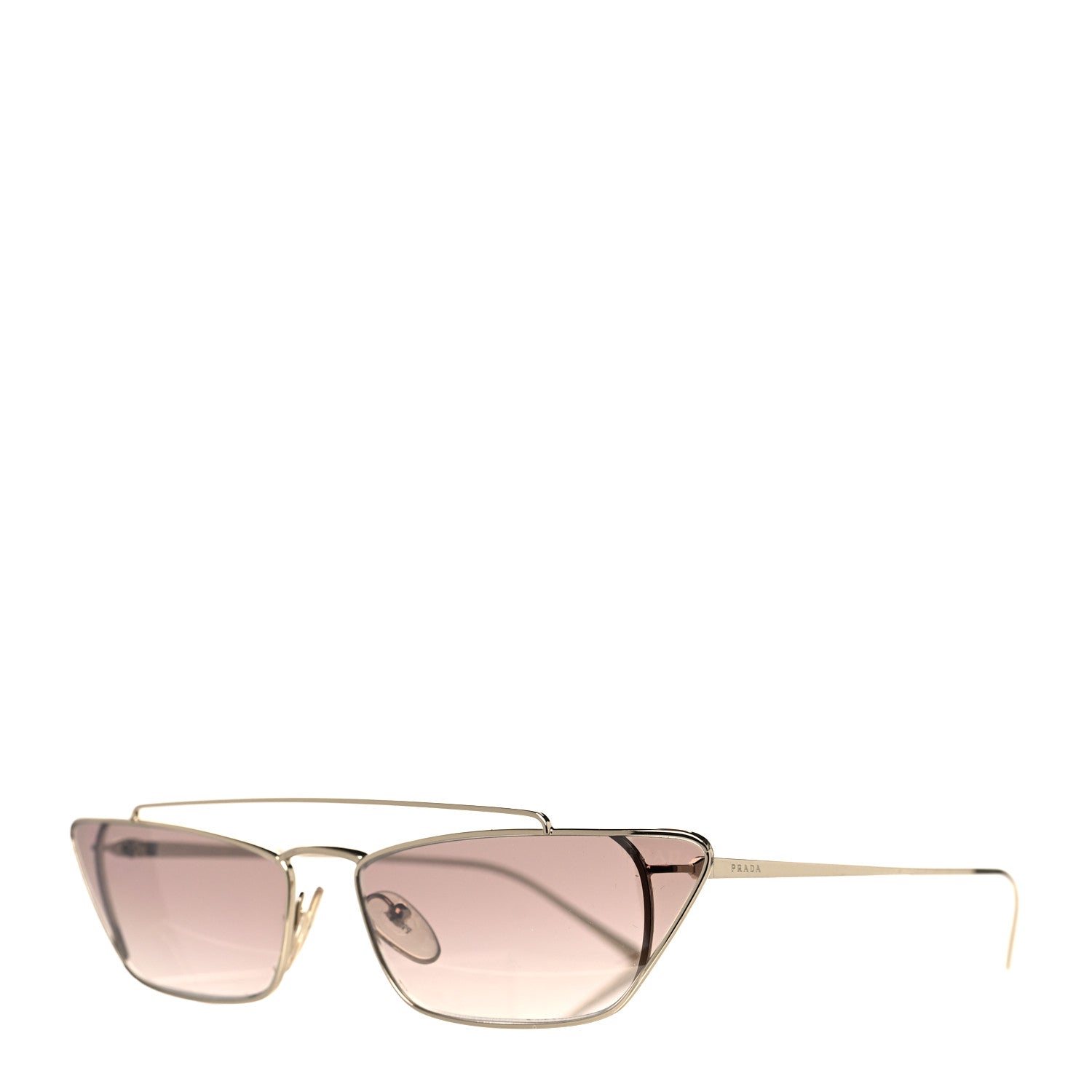 Prada Cat Eye Sunglasses SPR 64U Gold 1 of 6