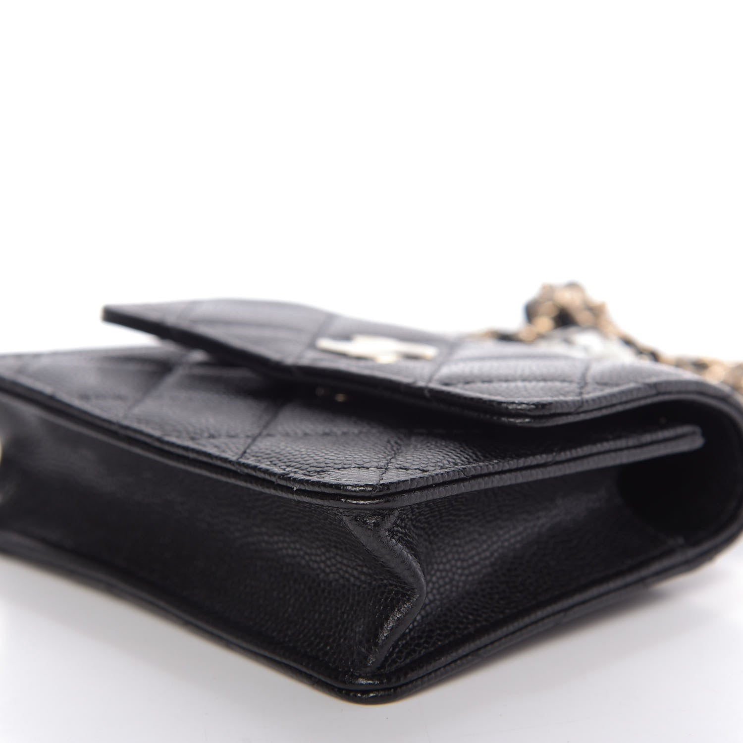 Chanel Caviar Quilted Mini Pearl On Top Coin Purse With Chain Black 7 of 11