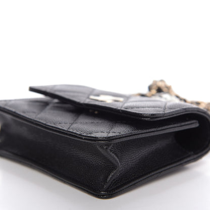 Chanel Caviar Quilted Mini Pearl On Top Coin Purse With Chain Black 7 of 11