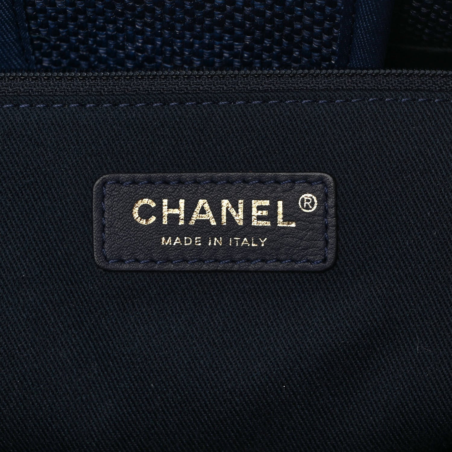 Chanel Woven Straw Raffia Medium Deauville Tote Navy 6 of 9