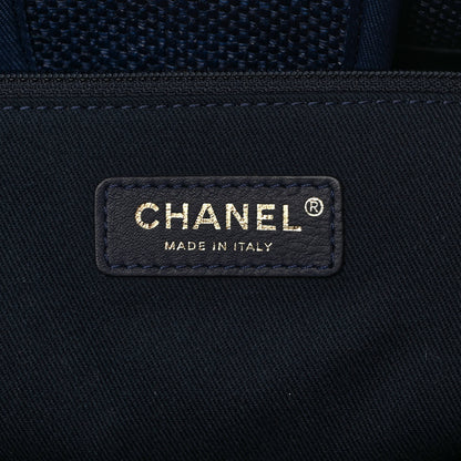 Chanel Woven Straw Raffia Medium Deauville Tote Navy 6 of 9