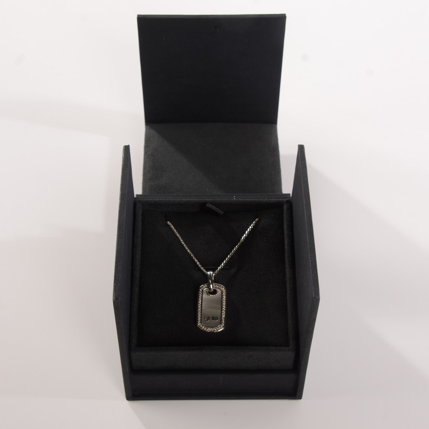 David Yurman Sterling Silver Mother Of Pearl Diamond Small Dog Tag Necklace 4 of 7