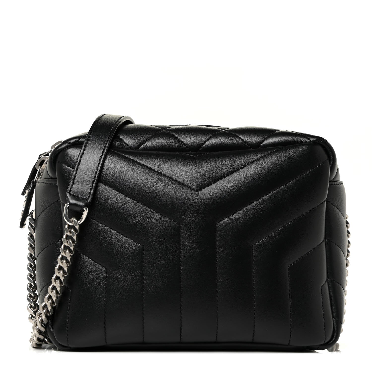 Saint Laurent Calfskin Y Quilted Monogram Small Loulou Bowling Bag Black 1 of 12