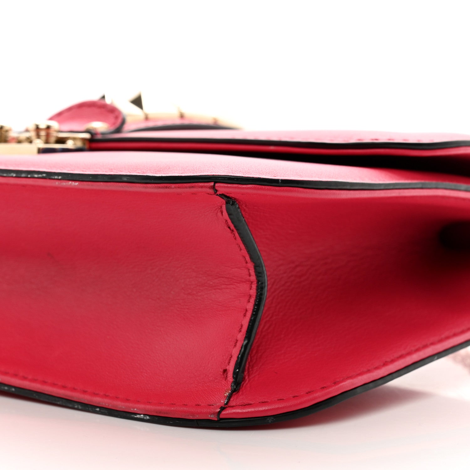 Valentino Garavani Vitello Medium Glam Lock Rockstud Flap Deep Rose 9 of 10