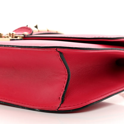 Valentino Garavani Vitello Medium Glam Lock Rockstud Flap Deep Rose 9 of 10