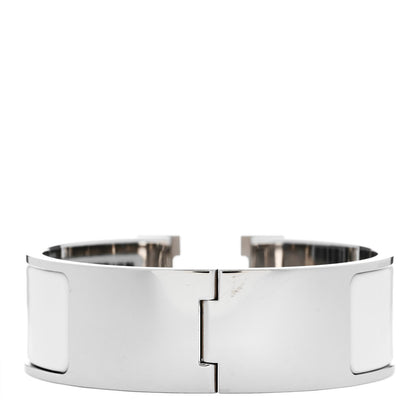 Hermes Enamel Wide Clic Clac H Bracelet GM White 3 of 5