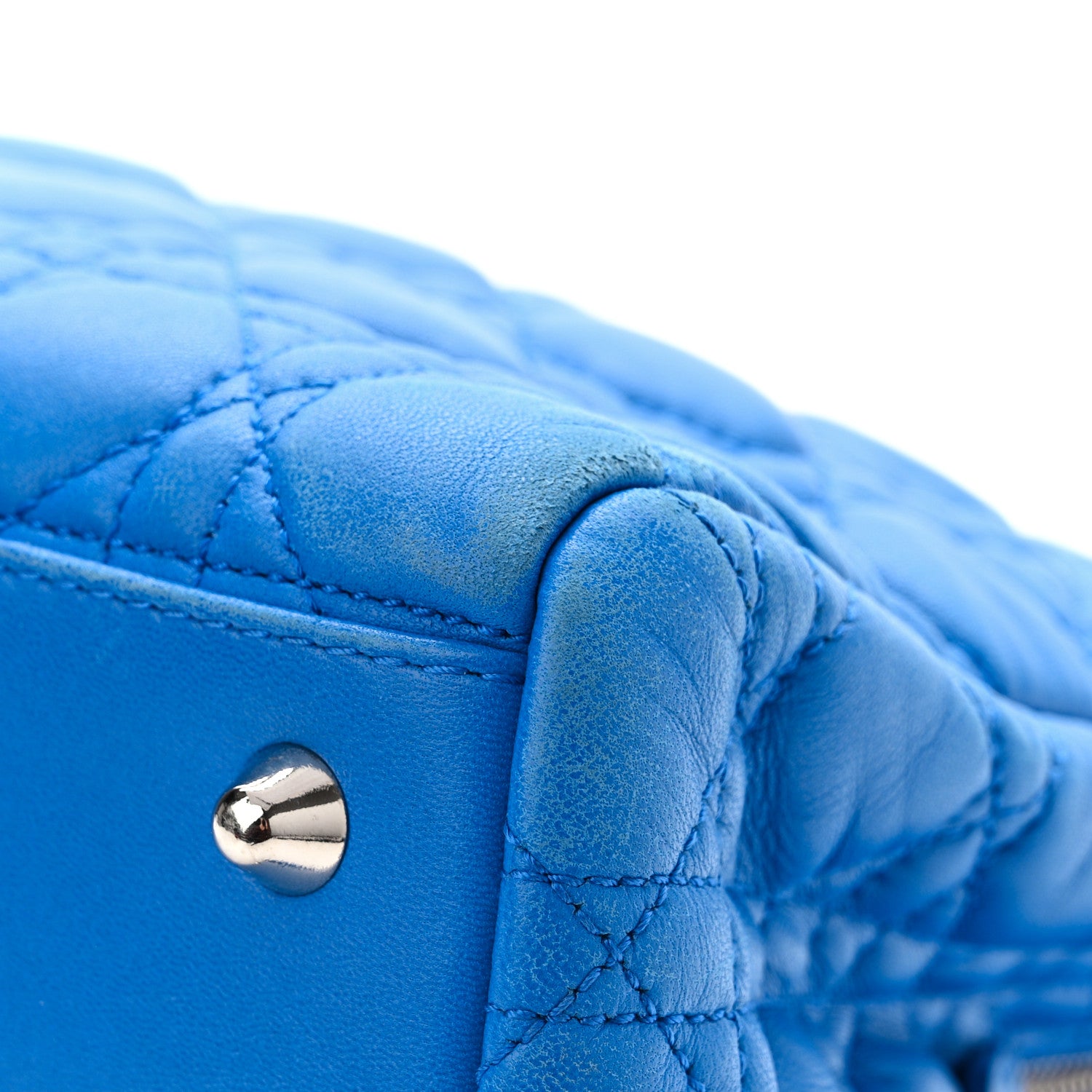 Christian Dior Lambskin Cannage Large Dior Soft Shopping Tote Blue 12 of 14