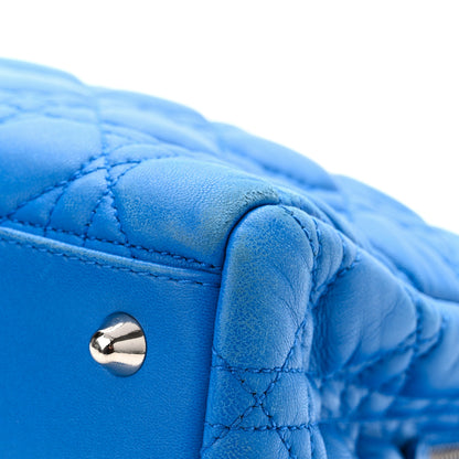 Christian Dior Lambskin Cannage Large Dior Soft Shopping Tote Blue 12 of 14