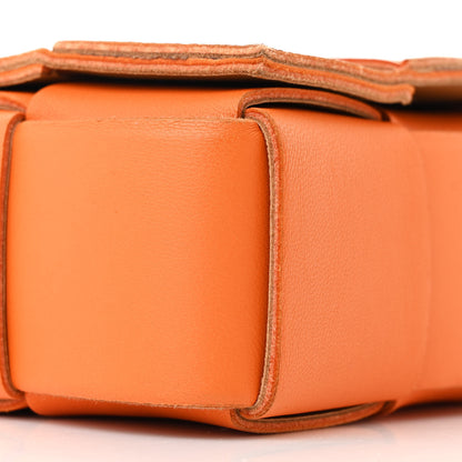 Bottega Veneta Lambskin Maxi Intrecciato Cassette Crossbody Bag Tangerine 10 of 11
