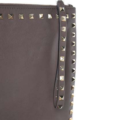 Valentino Garavani Vitello Large Rockstud Zip Wristlet Pouch Taupe 15 of 17