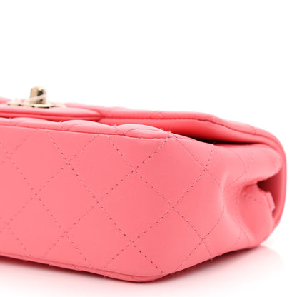 Chanel Lambskin Quilted Mini Rectangular Flap Pink 9 of 9