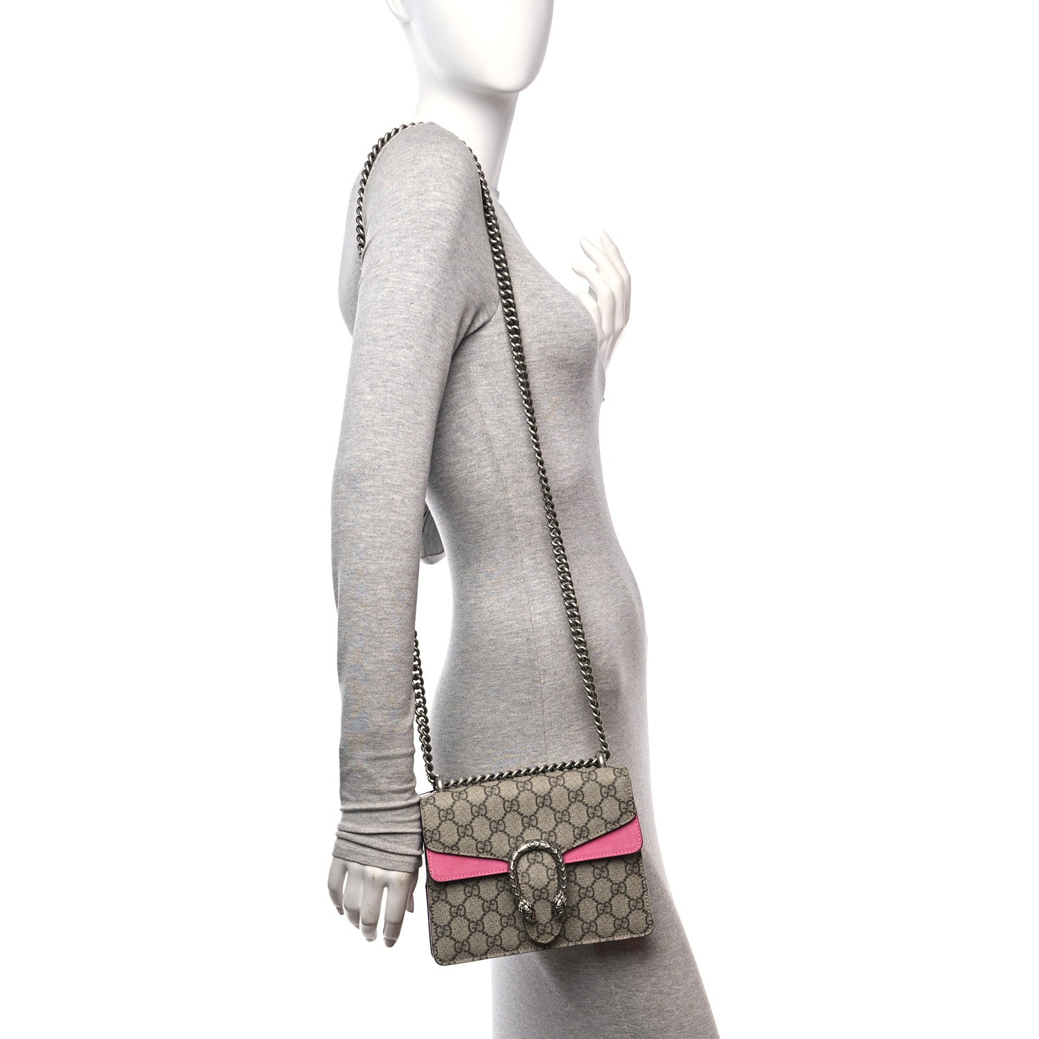 Gucci GG Supreme Monogram Mini Dionysus Shoulder Bag Pink 2 of 12