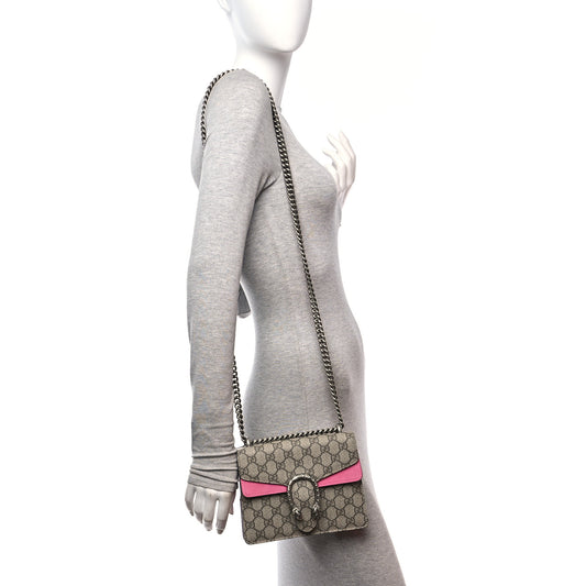 GG Supreme Monogram Mini Dionysus Shoulder Bag Pink