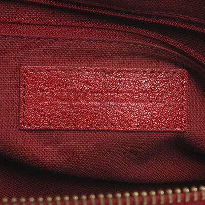Burberry Haymarket Check Pilgrim Tote Red 6 of 10