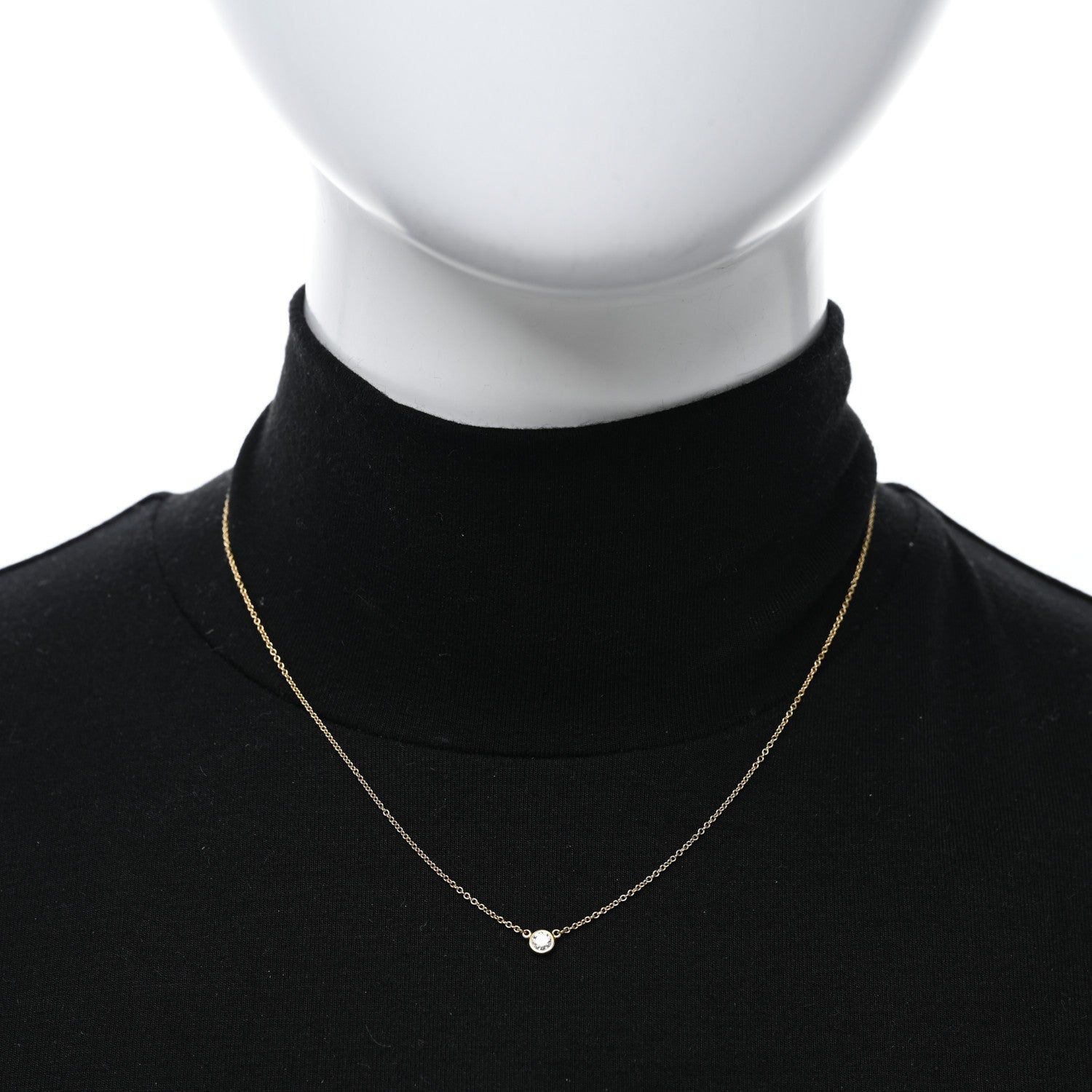 Tiffany 18K Yellow Gold Diamond .17ct Elsa Peretti Diamonds by the Yard Heart Pendant Necklace 2 of 4