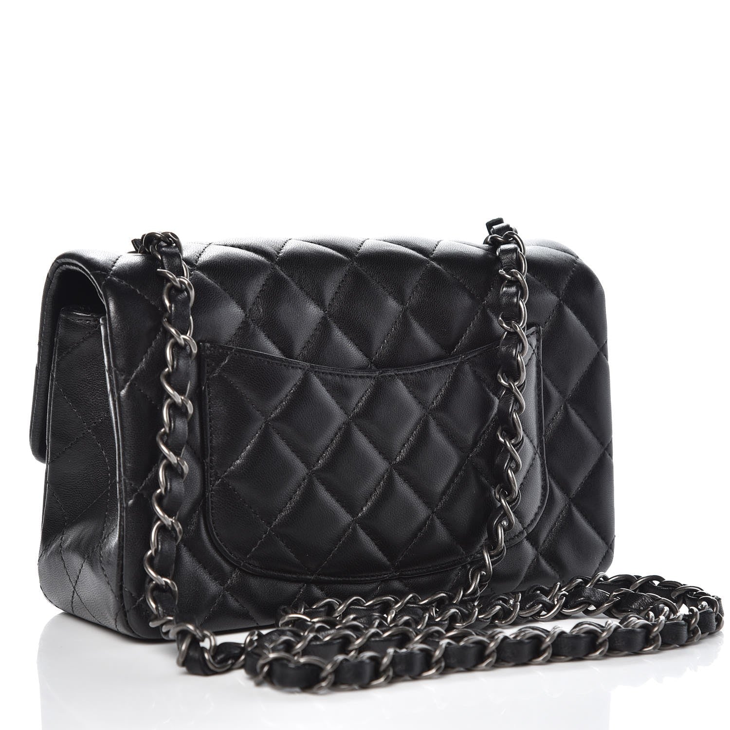 Chanel Lambskin Quilted Mini Rectangular Flap Black 3 of 8