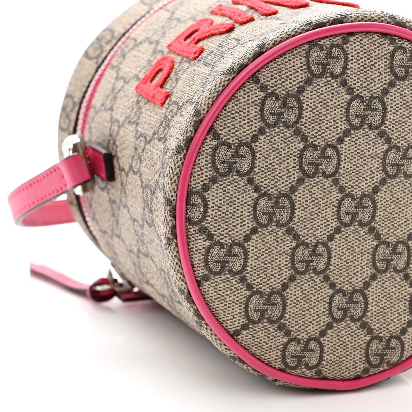 GG Supreme Monogram Princess Embroidered Childrens Crossbody Bag Pink