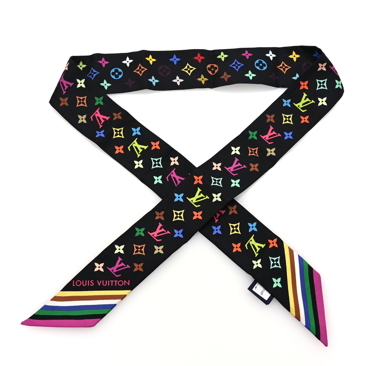 Louis Vuitton LV X TM Silk Monogram Multicolor BB Bandeau Black 1 of 3