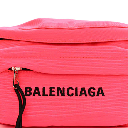 Balenciaga Textured Sport Nylon Logo Wheel Belt Bag Acid Pink 7 of 9