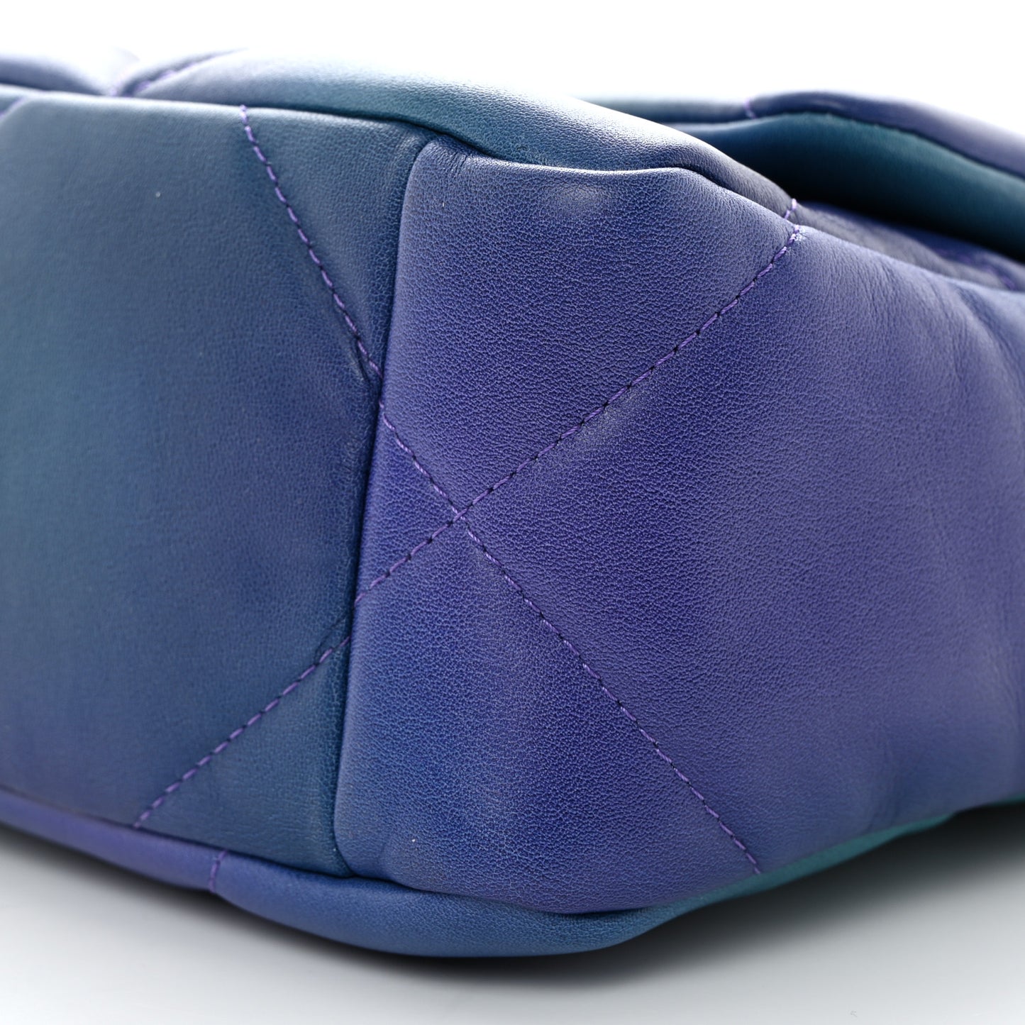 Tie Dye Calfskin Quilted Medium Chanel 19 Flap Blue Purple