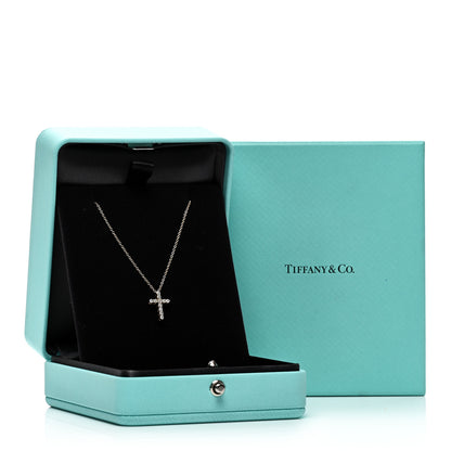 Tiffany 18K Rose Gold Diamond Cross Pendant Necklace 5 of 5