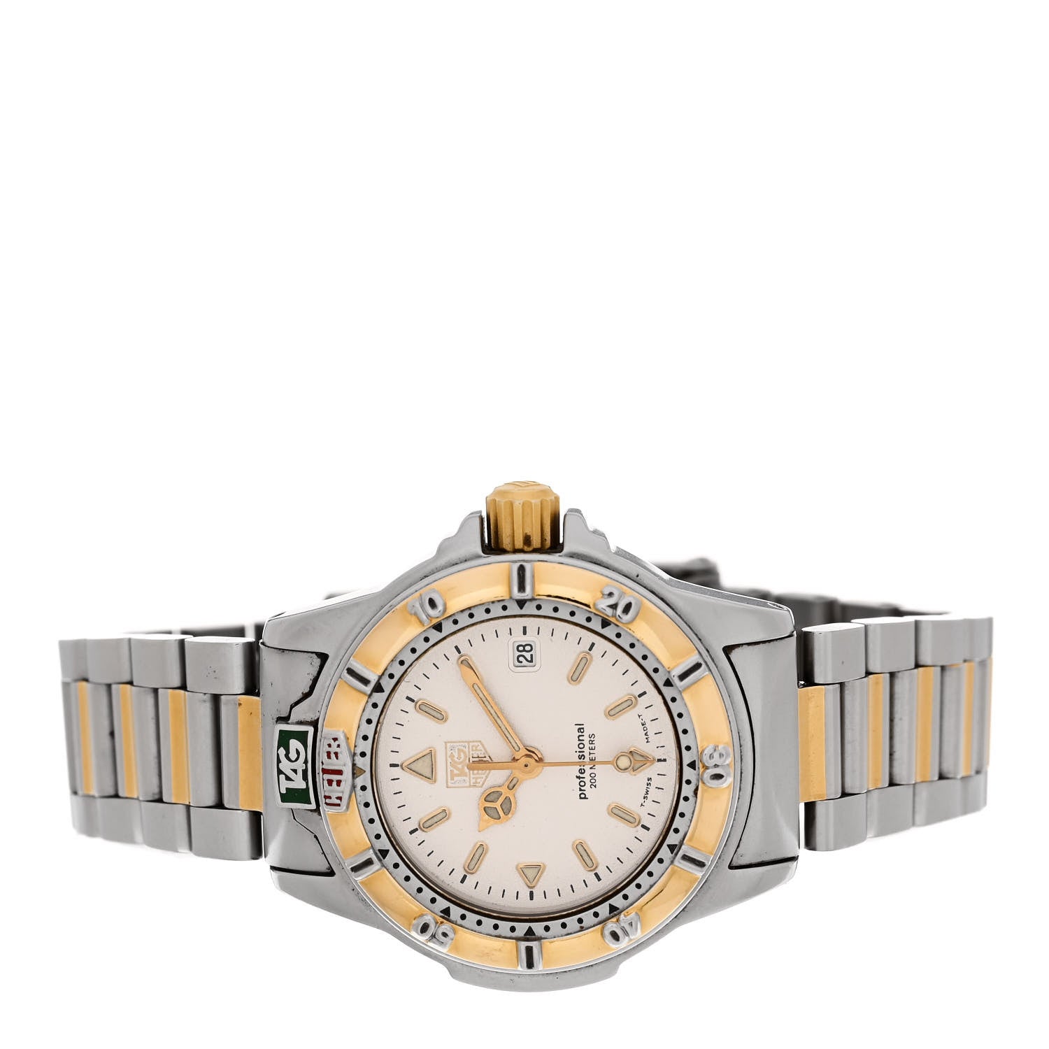 Tag Heuer Stainless Steel 18K Yellow Gold 28mm Professional Quartz Watch White WF1420-0 2 of 4
