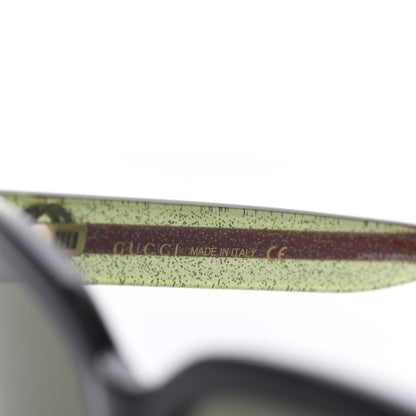 Gucci Square Frame Glitter Sunglasses GG0034SA Black Green 4 of 5