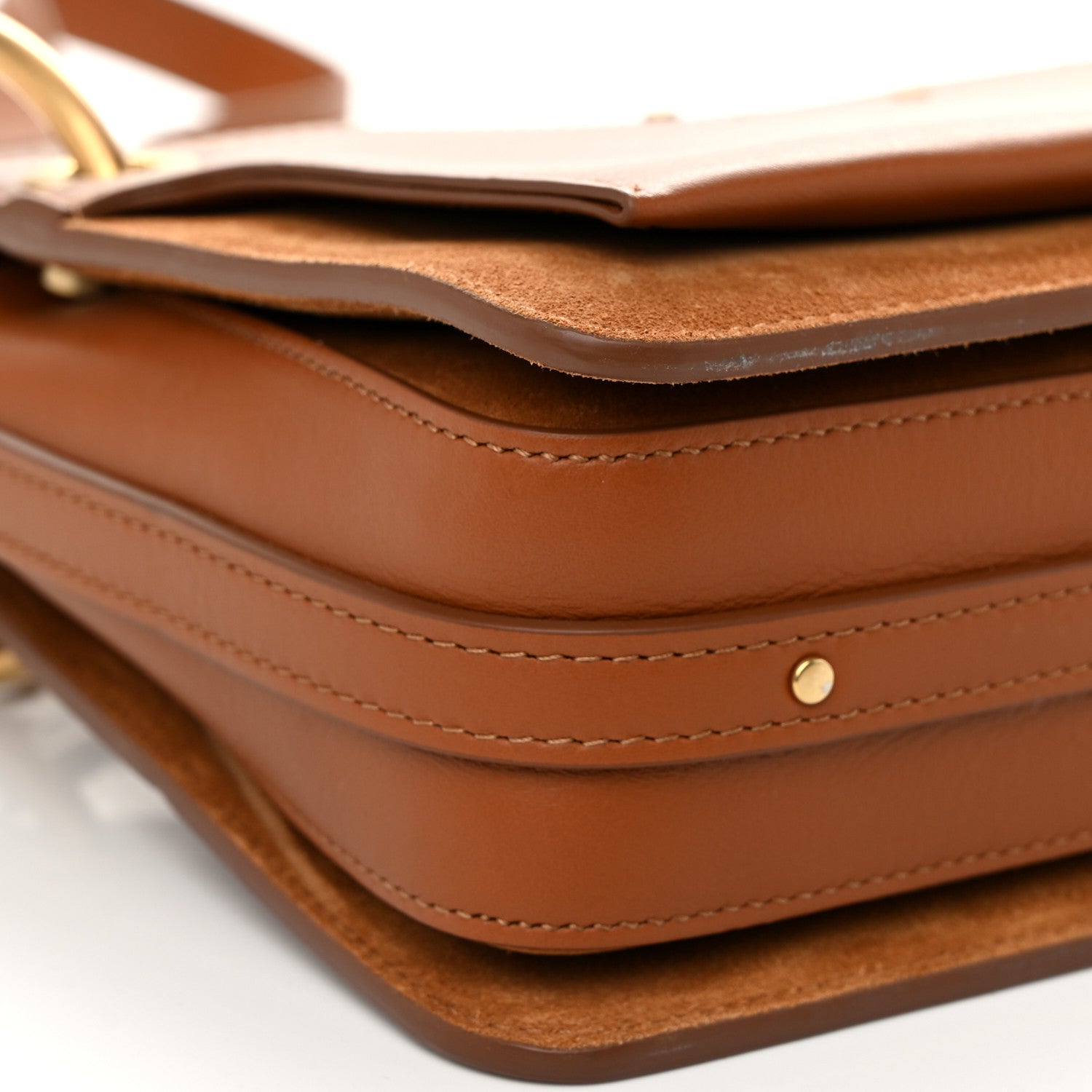 Chloe Calfskin Suede Small Roy Bag Caramel 9 of 10