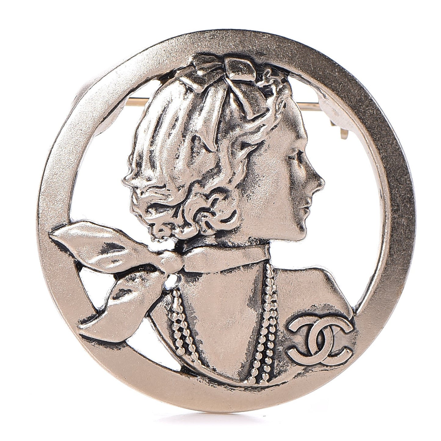 Coco Profile Brooch Gold