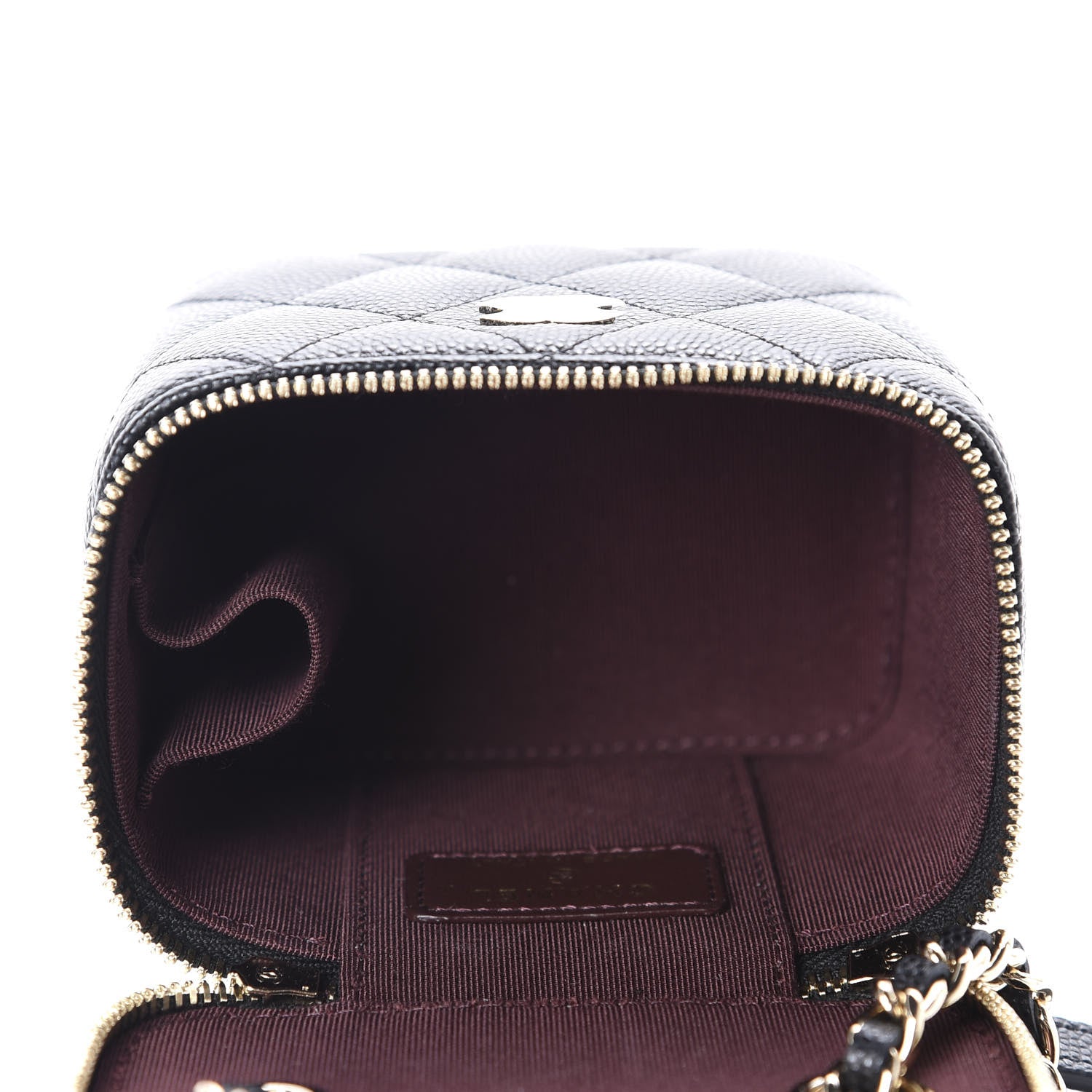 Chanel Caviar Quilted Mini Vanity Case With Chain Black 5 of 11