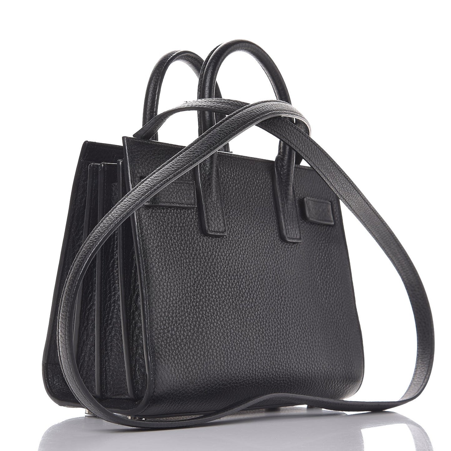 Grained Calfskin Nano Sac De Jour Black