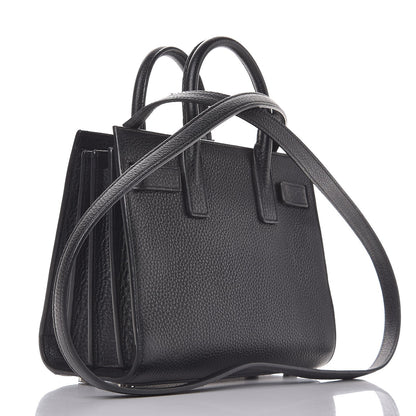 Saint Laurent Grained Calfskin Nano Sac De Jour Black 3 of 7
